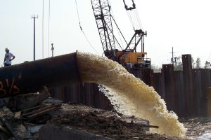 Wastewater exiting pump