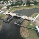 Overhead view of pumping station